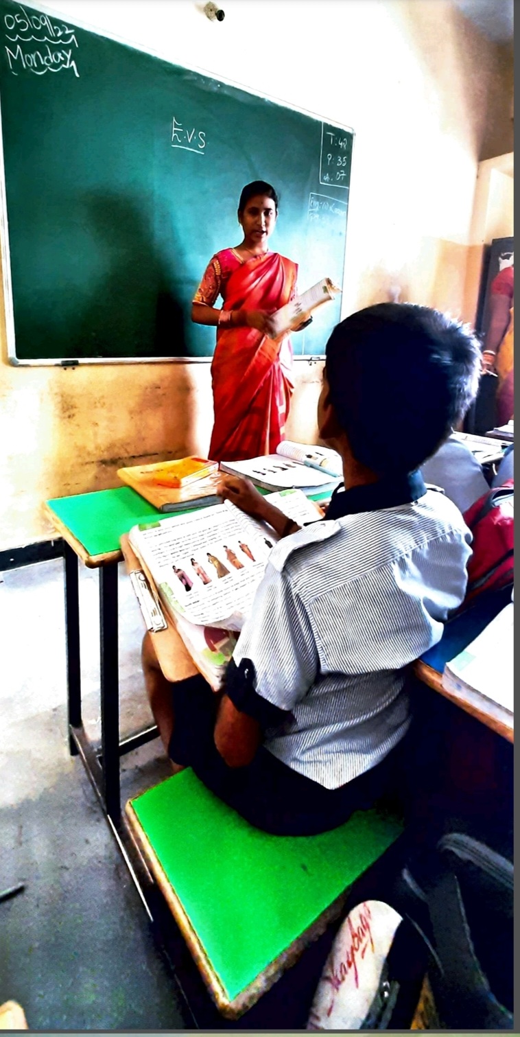 Teacher conducting class at Abhyas High School